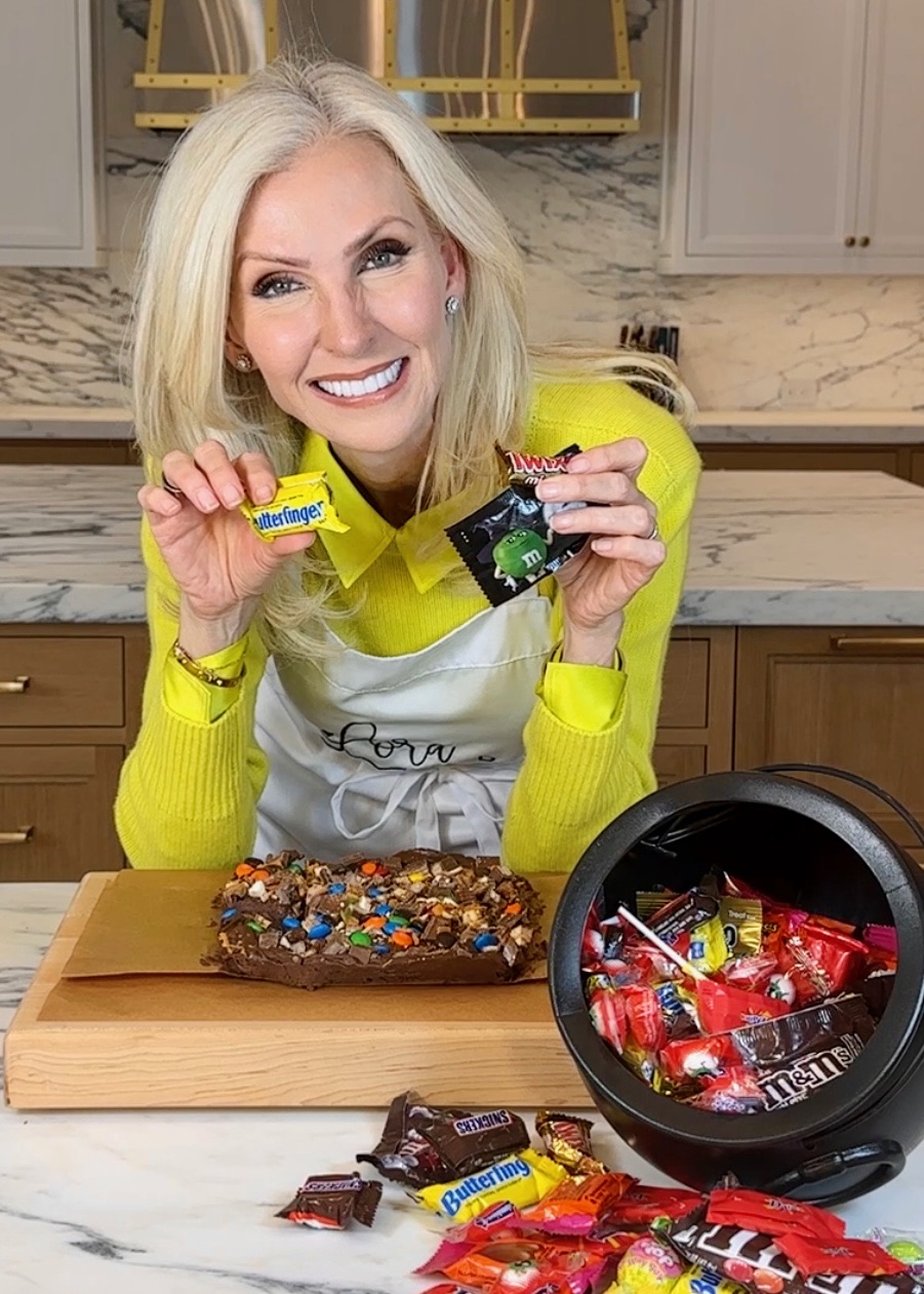 Leftover Halloween Candy Hack 2 Ingredient Fudge Lorafied