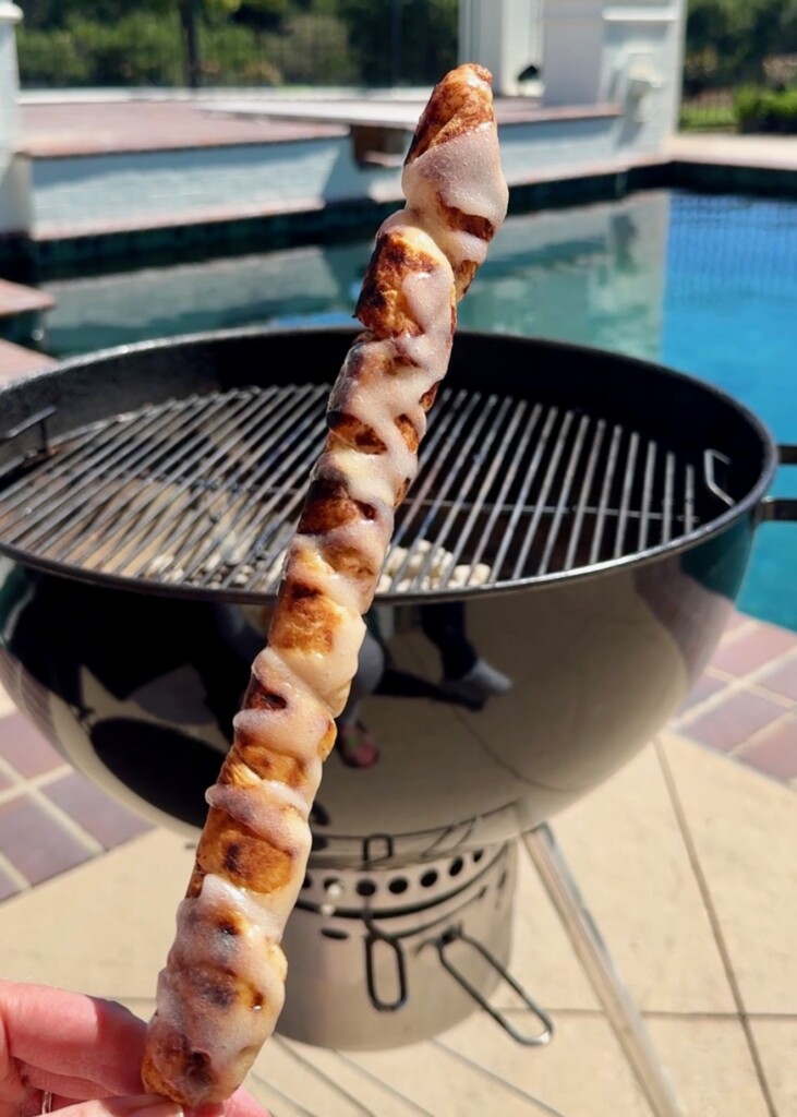 LORAfied cinnamon roll on a stick